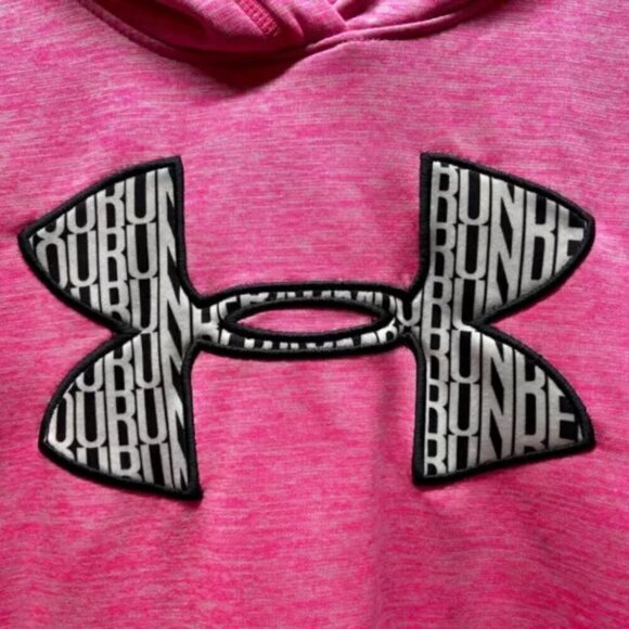 Under Armour Ladies Heathered Pink Pullover Hoodie Size Medium UA Logo Stretch - Picture 4 of 9